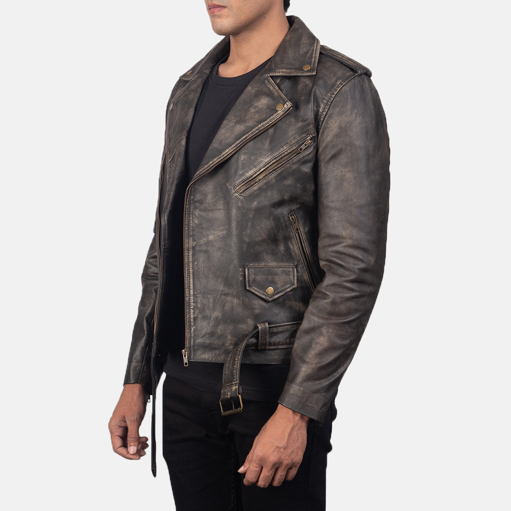 Buy Vintage Distressed Brown Sheephide Leather Jacket