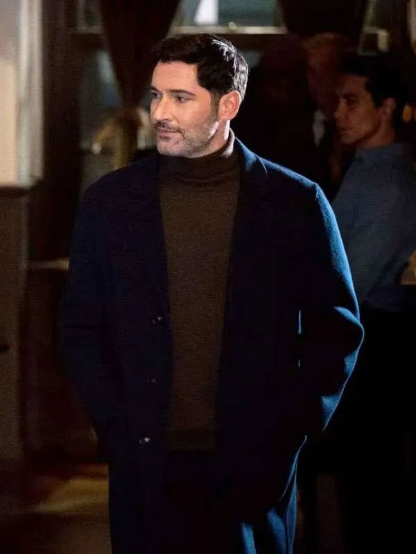 CIA Tom Ellis Black Trench Wool Coat