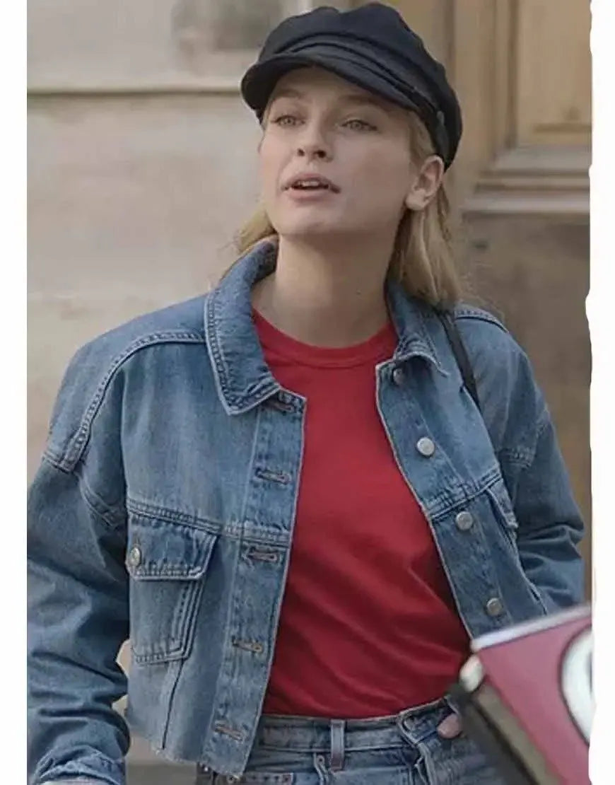 Camille Razat Emily In Paris Blue Denim Jacket