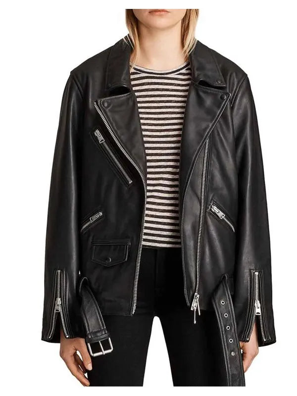 Camille Razat Emily In Paris  Leather Jacket