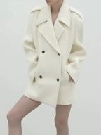 
 Camille Razat Emily In Paris S04 New White Wool Coat
