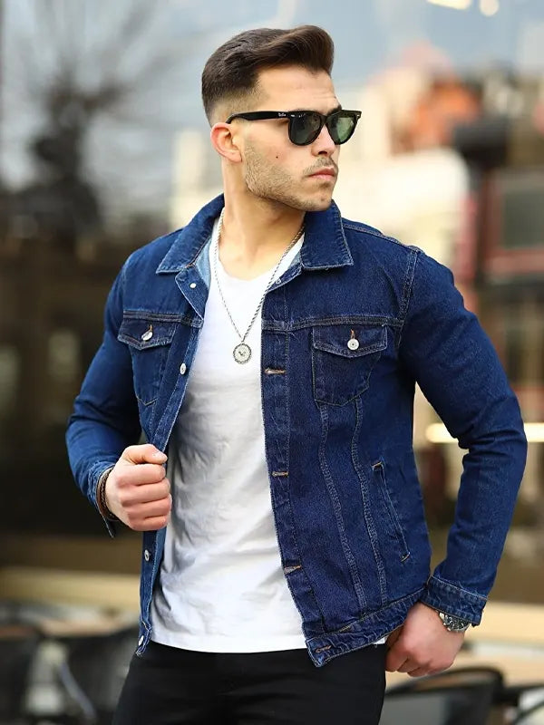 Candido Erdman Mens Blue Classic Denim Jacket