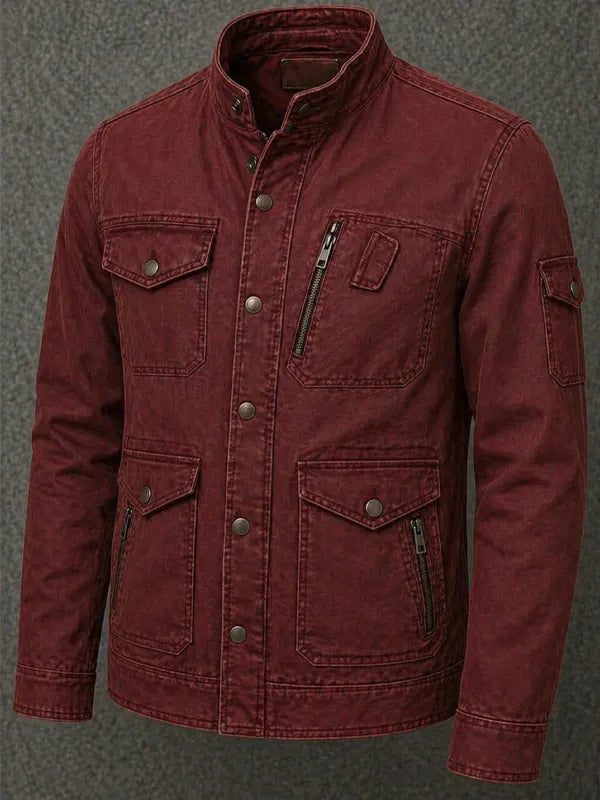 Cary Smith Vintage Style Cotton Maroon Jacket