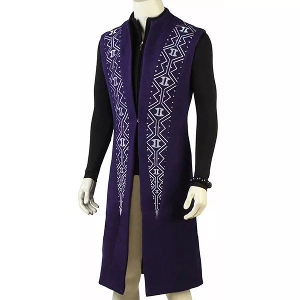 Avengers Infinity War Chadwick Boseman Blue Wool Coat