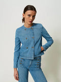 Chinese Collar Denim Jacket