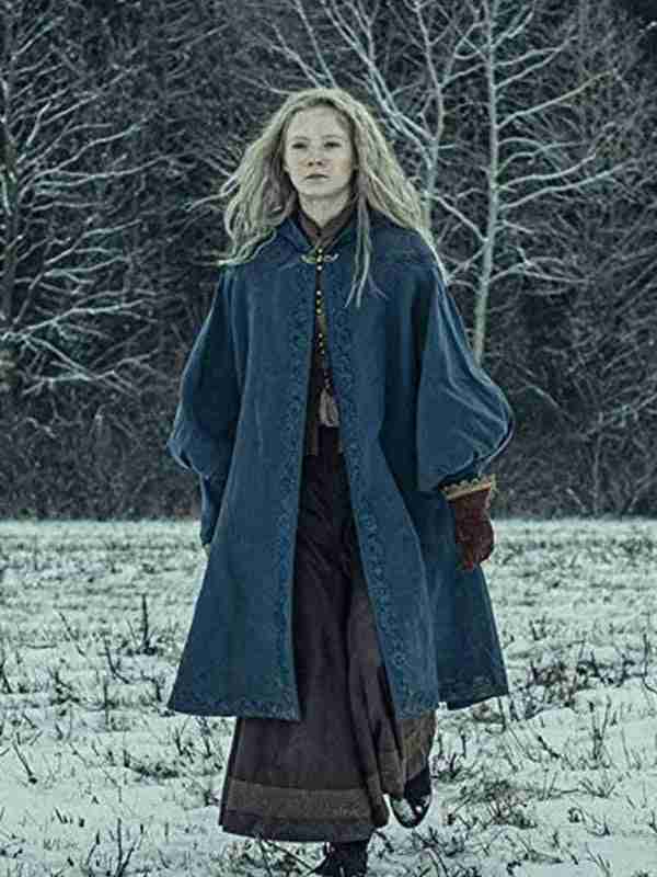 The Witcher Freya Allan Best   Blue Cotton Coat