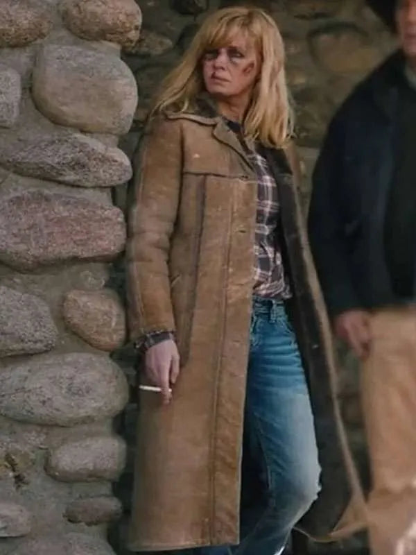 Kelly Reilly Beth Dutton Suede Leather Coat