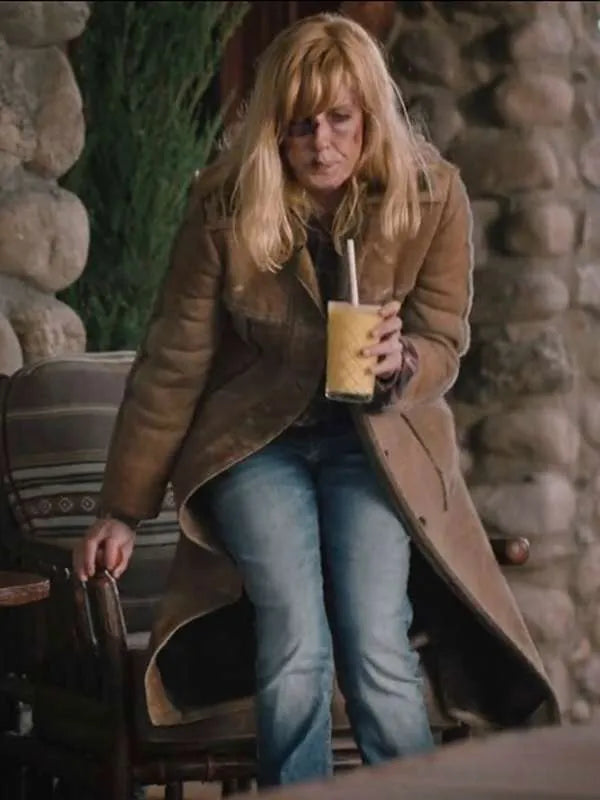 Kelly Reilly Beth Dutton Suede Leather Coat