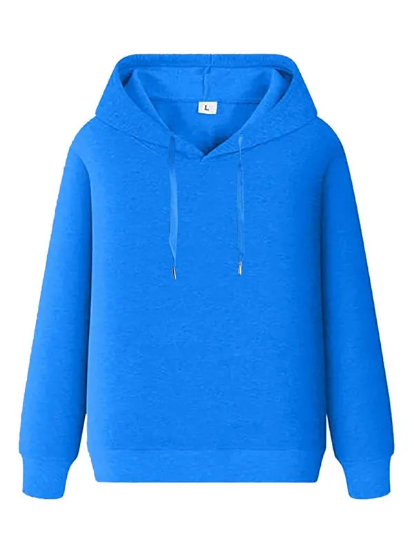 Connie Wolf Mens Casual Blue Pullover Hoodie