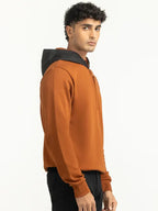 Cowan Men Regular Fit Brown Hoodie