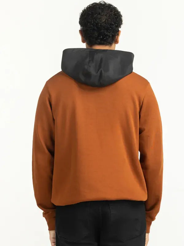 Cowan Men Regular Fit Brown Hoodie