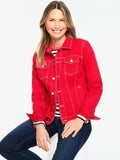 Cyril Goldner Women's Red Denim Jacket