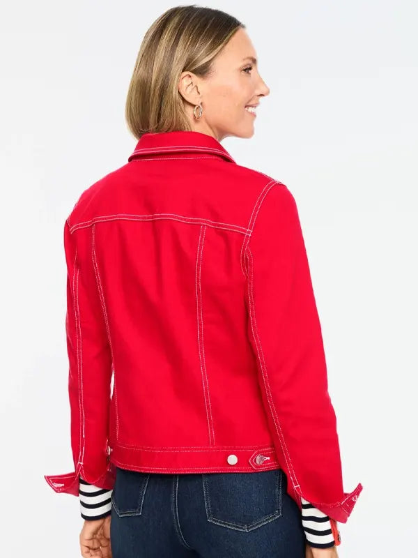 Cyril Goldner Women's Red Denim Jacket