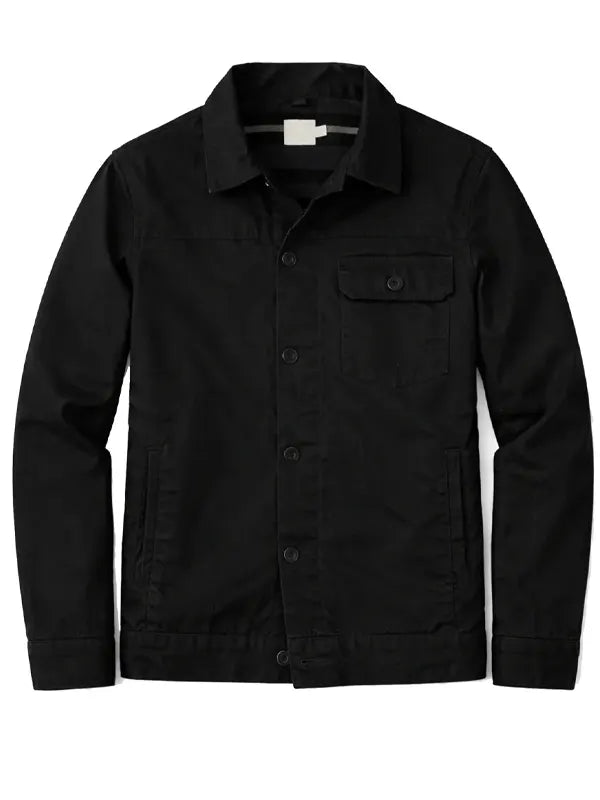 Damaris Thompson Black Cotton Trucker Jacket