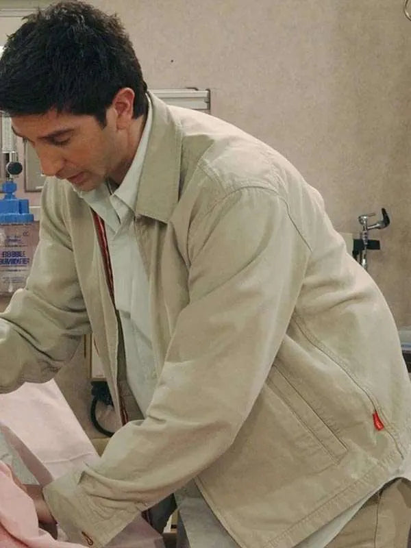 Friends Ross Geller Beige Cotton Jacket
