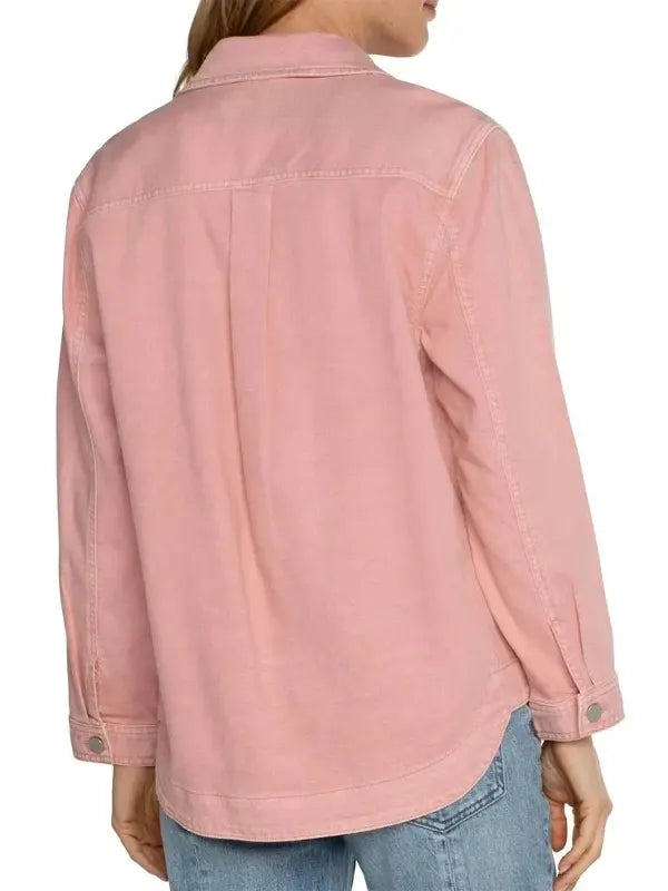 Dean Dach Women's Pink Cotton Shirt Jacket