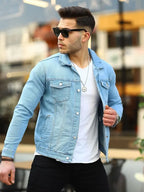 Dedric Turner Mens Light Blue Denim Jacket