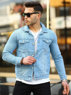 Dedric Turner Mens Light Blue Denim Jacket