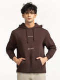 Deskins Dark Brown Regular Fit Pullover Hoodie
