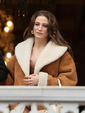 Devin Akin brown shearling suede leather jacket S02