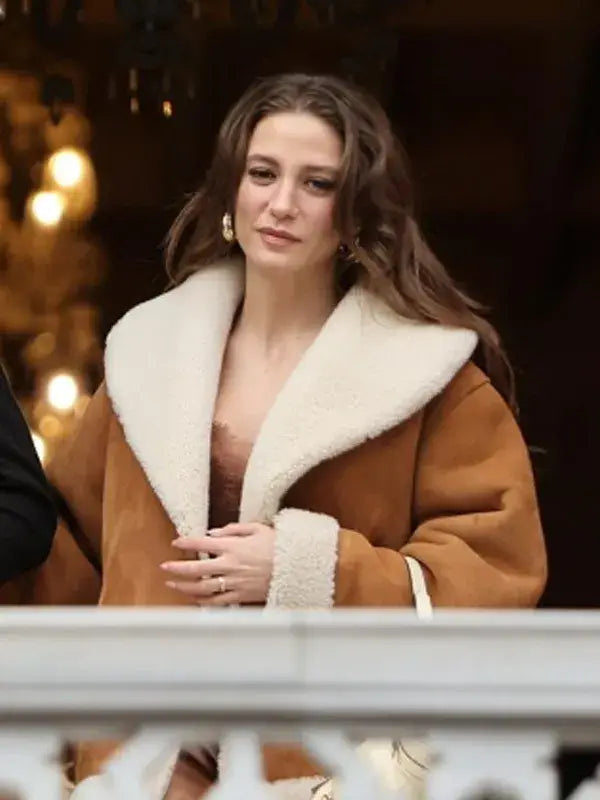Devin Akin brown shearling suede leather jacket S02
