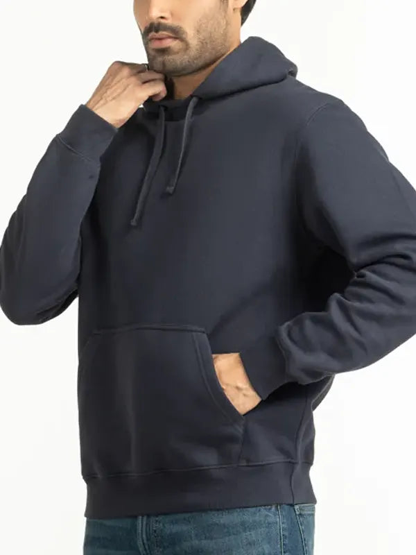 Domenic Hintz Mens Navy Blue Pullover Hoodie