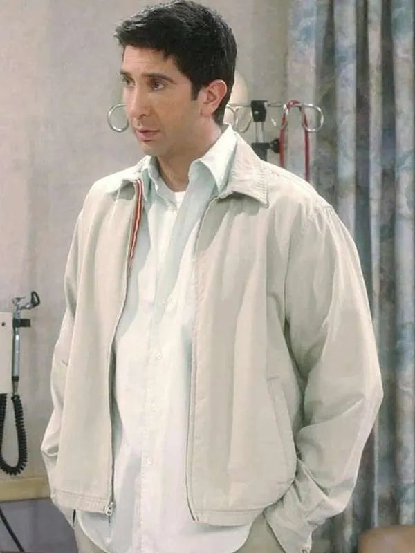 Friends Ross Geller Beige Cotton Jacket
