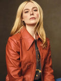  Elle Fanning Margo’s  Got Money Troubles 2026 Leather Jacket