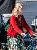
Elle Fanning Margo’s Got Money Troubles 2026 New Red Fringe Jacket
