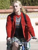 
Elle Fanning Margo’s Got Money Troubles   Red Fringe Jacket
