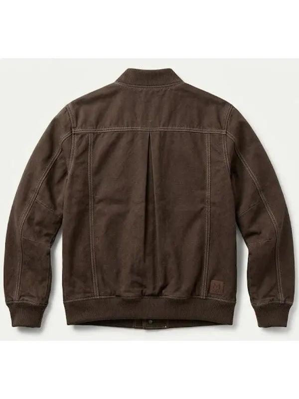 Elliot Funk Men's Dark Brown Cotton Bomber Jacket