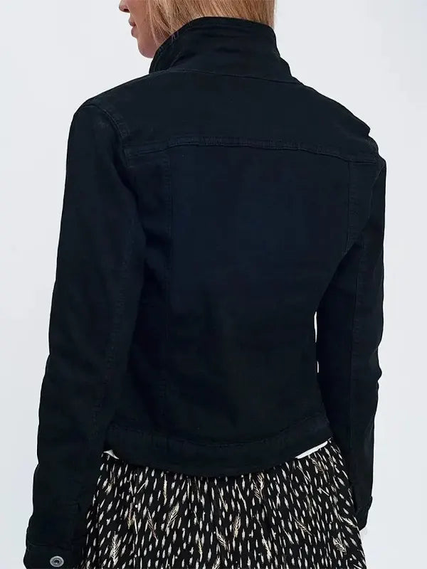 Emilio Kuhic Women's Black Slim Fit Denim Jacket