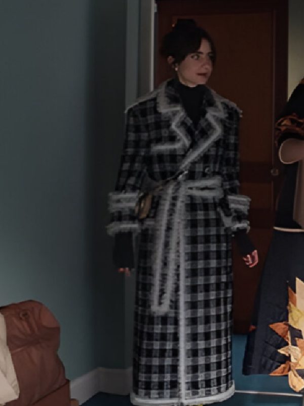 
 Emily Cooper Emily In Paris S04 New Black  Plaid Coat
