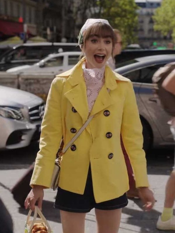  Emily Cooper Emily in Paris S03 New Yellow  Coat 

