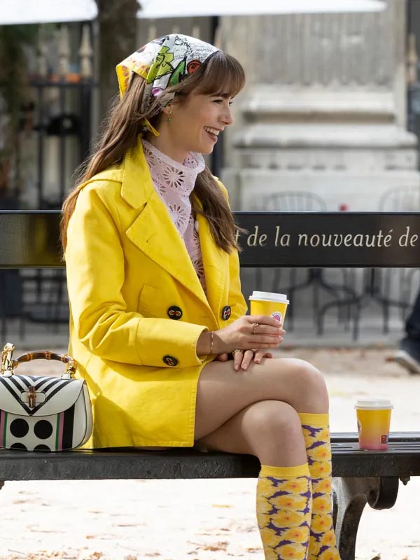  Emily Cooper Emily in Paris S03 Yellow  Coat
