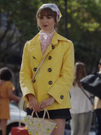  Emily Cooper Emily in Paris S03 Yellow Cotton Coat

