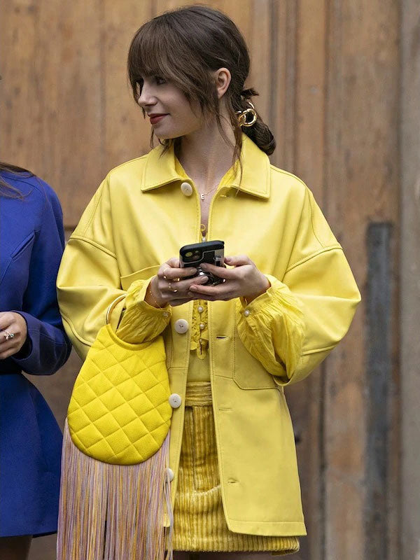
Emily Cooper Emily in Paris S04 New Yellow Cotton Jacket

