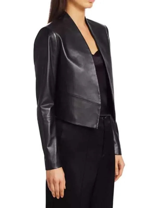 Emily In Paris Emily Cooper New Black Leather Jacket
