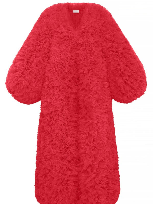 Emily In Paris S04 Ashley Park New Red Faux Fur Coat