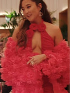 Emily In Paris S04 Ashley Park Red Faux Fur Coat