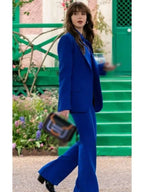 Emily In Paris S04 Lily Collins New  Blue Suit