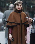 Emily In Paris Season 4 Cape Brown Wool Coat