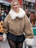 Emily in Paris Camille Faux Shearling Collar Jacket
