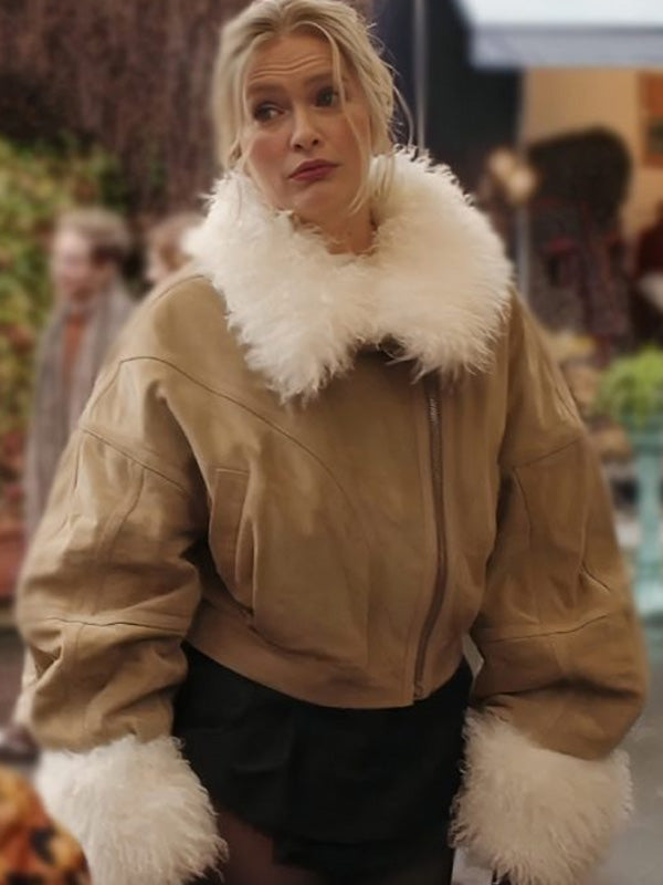 Emily in Paris Camille New Faux Shearling Collar Jacket

