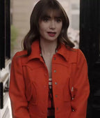 
Emily in Paris S03 Emily Cooper Orange Cotton Jacket