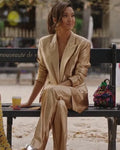 
 Emily in Paris S03 Mindy Chen  Gold Metallic Blazer
