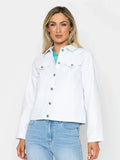 Enos Brakus Women White Cotton Casual Jacket