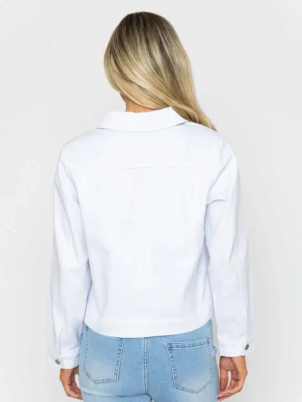 Enos Brakus Women White Cotton Casual Jacket