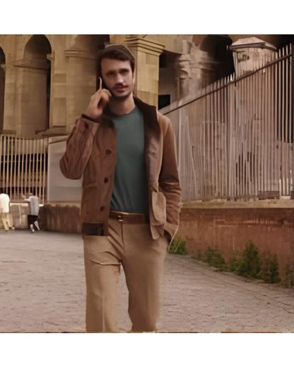 Eugenio Franceschini Emily in Paris S04 Brown Suede Leather Jacket