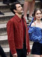 Eugenio Franceschini Emily in Paris S04 New  Leather Jacket